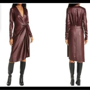 rag & bone Burgundy McKenzie V-Neck Silky Slip-on Dress